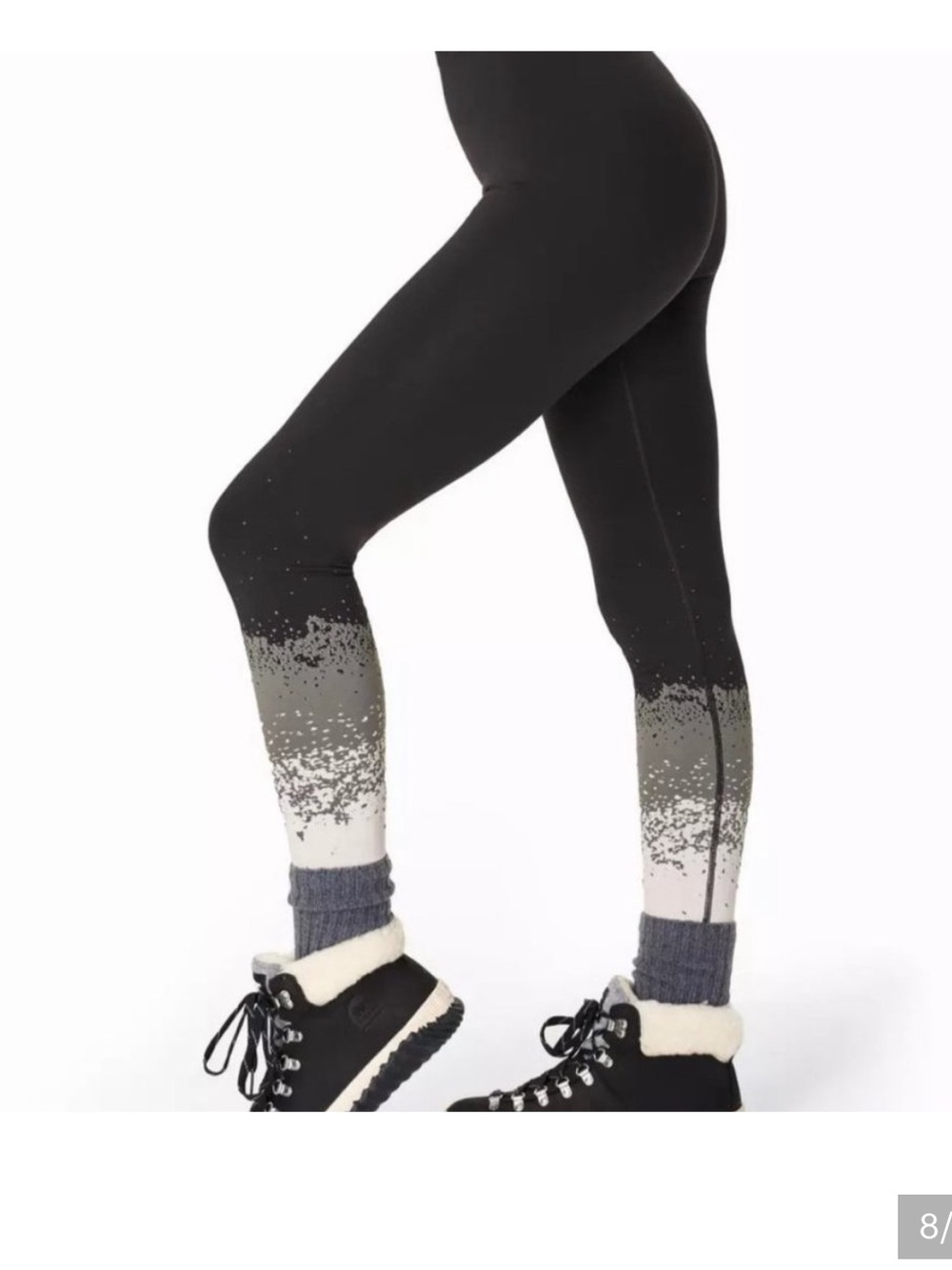 Sweaty Betty Ski Base Layer White Snowfall Jacquard Leggings Black Size XS
